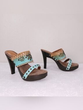 Isabelle Fiore Studded Platform Clogs Sandals Pumps US 11